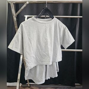 Striped Gray and White T-Shirt